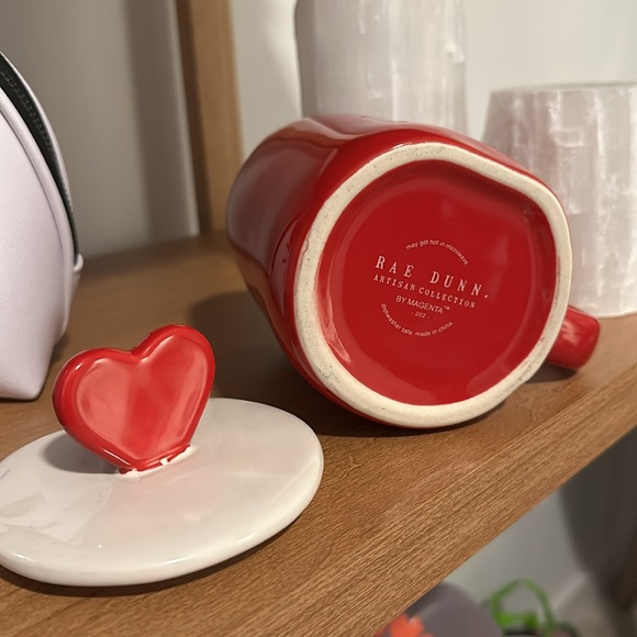 Rae Dunn “Puppy Love” Red & White Mug with Topper - Picture 4 of 4